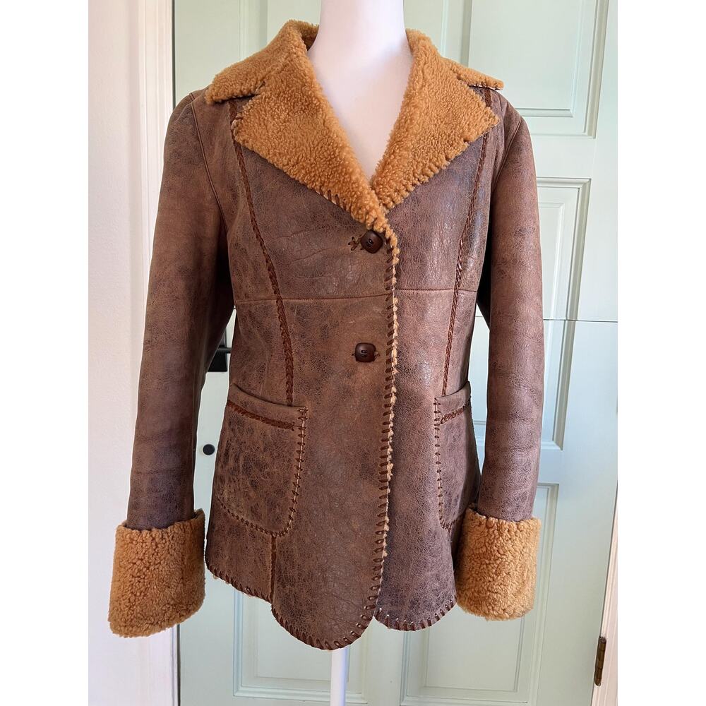 Foreight Italy Women’s Penny Lane Shearling Leather Jacket – Vintage 1970s